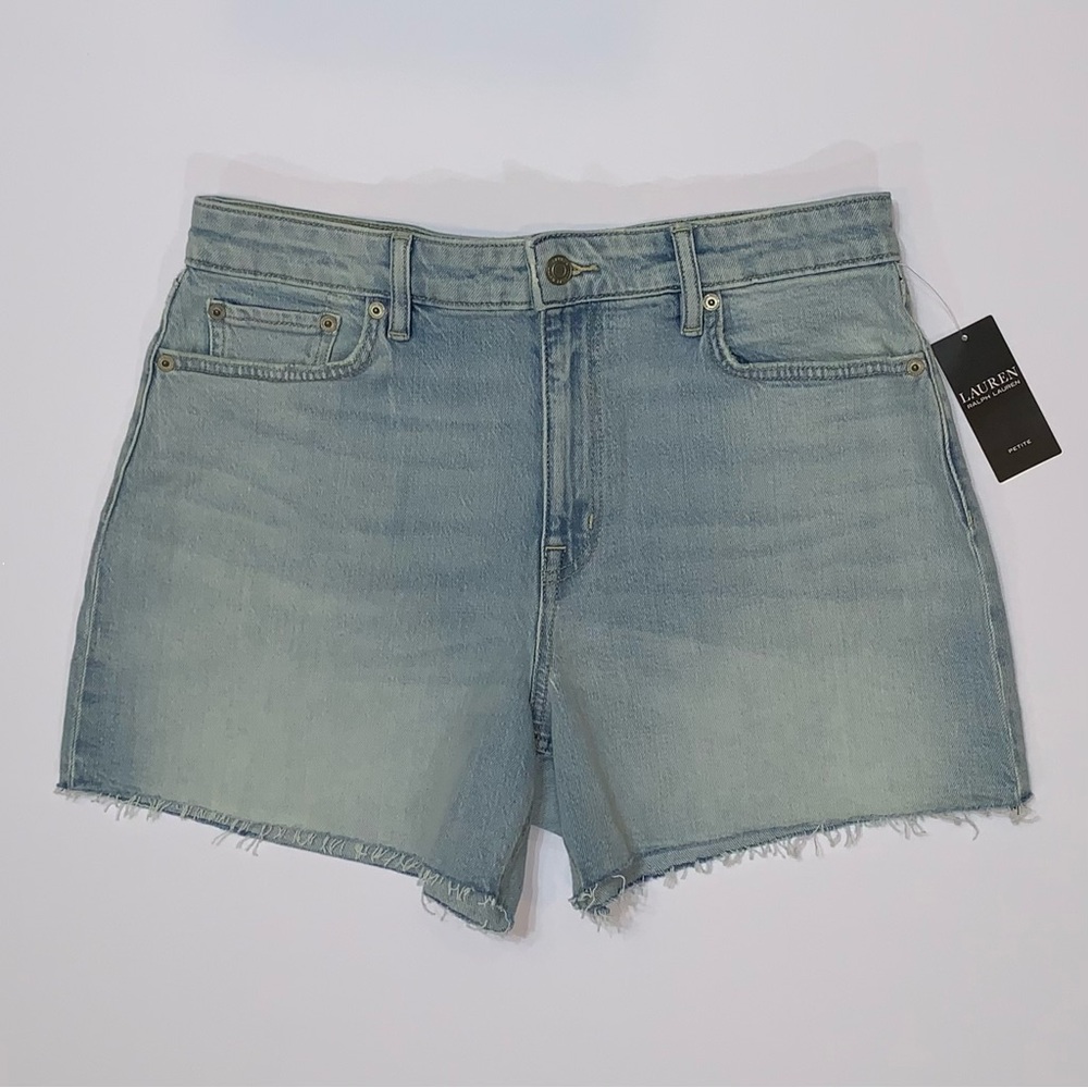 Lauren Ralph Lauren Women’s Petite Blue Denim Jean Shorts-Size 10P New